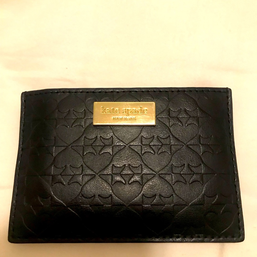 Kate spade leather black card case/ card holder